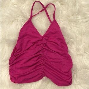 NWOT Pink Ruched Women's Crop Top Adjustable Straps Size M